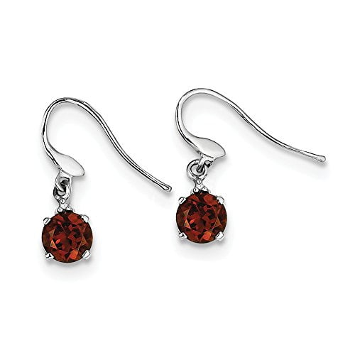 0.01 CTTW, I-J Color, I2 Clarity .925 Sterling Silver Genuine Diamond And Garnet Post Stud Earrings 0.01 CTTW, I-J Color, I2 Clarity .925 Sterling Silver Genuine Diamond And Garnet Post Stud Earrings